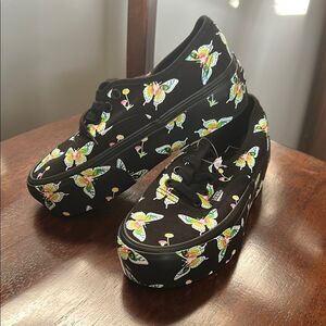 Glow in the Dark Butterfly Vans Size 5